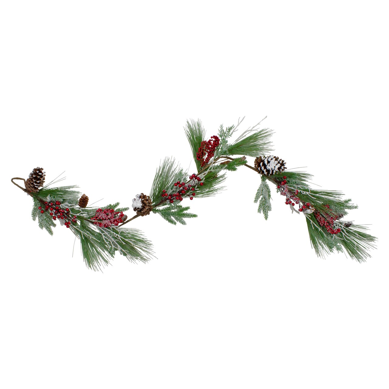 Northlight Frosted Berries and Pinecones Artificial Christmas Garland - 6' x 7" - Unlit